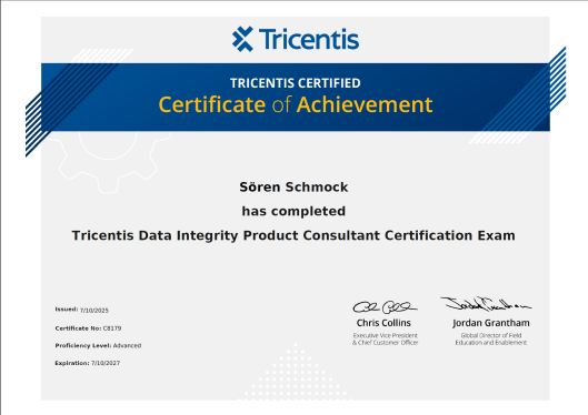Tricentis Data Integrity Product Consultant Certification